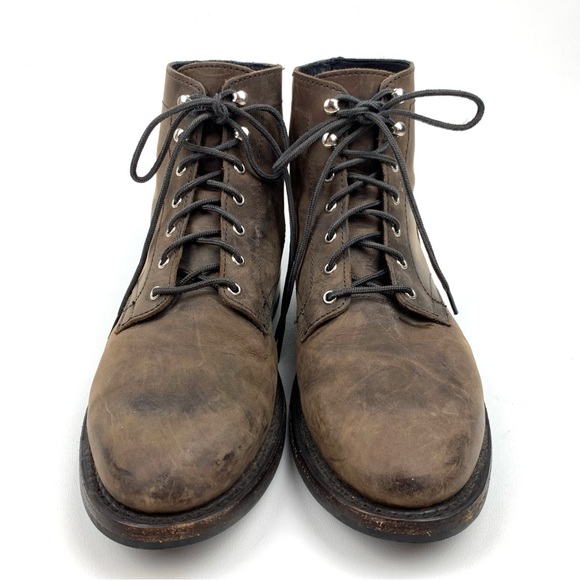 Thursday Boots President Lace Up Brown Nubuck Leather Plain Toe Combat Size 11 - Picture 4 of 10